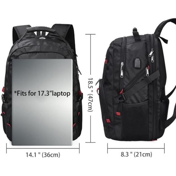 Laptop Backpack 17 Inch Waterproof Extra Large TSA Travel Backpack Anti Theft - Picture 2 of 6